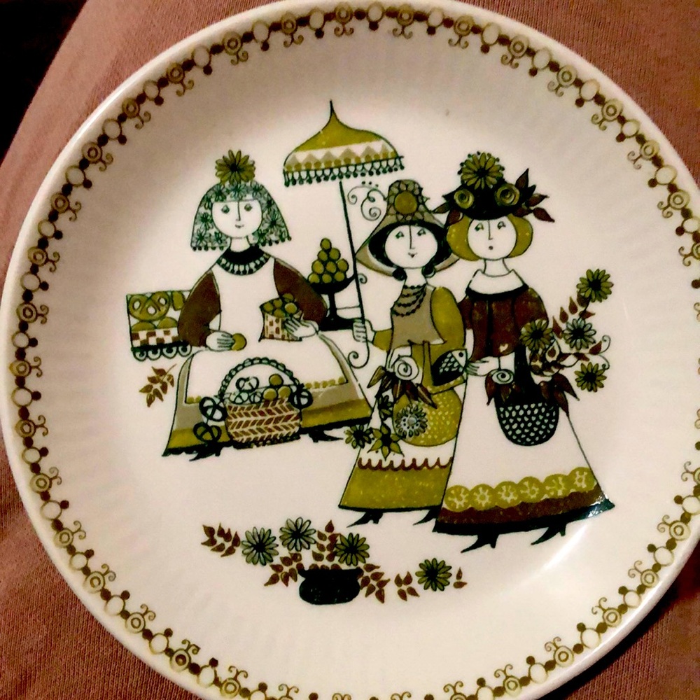 Retro Turi Design Bread, Butter or Salad Plate made in Finland in the 1960’s.